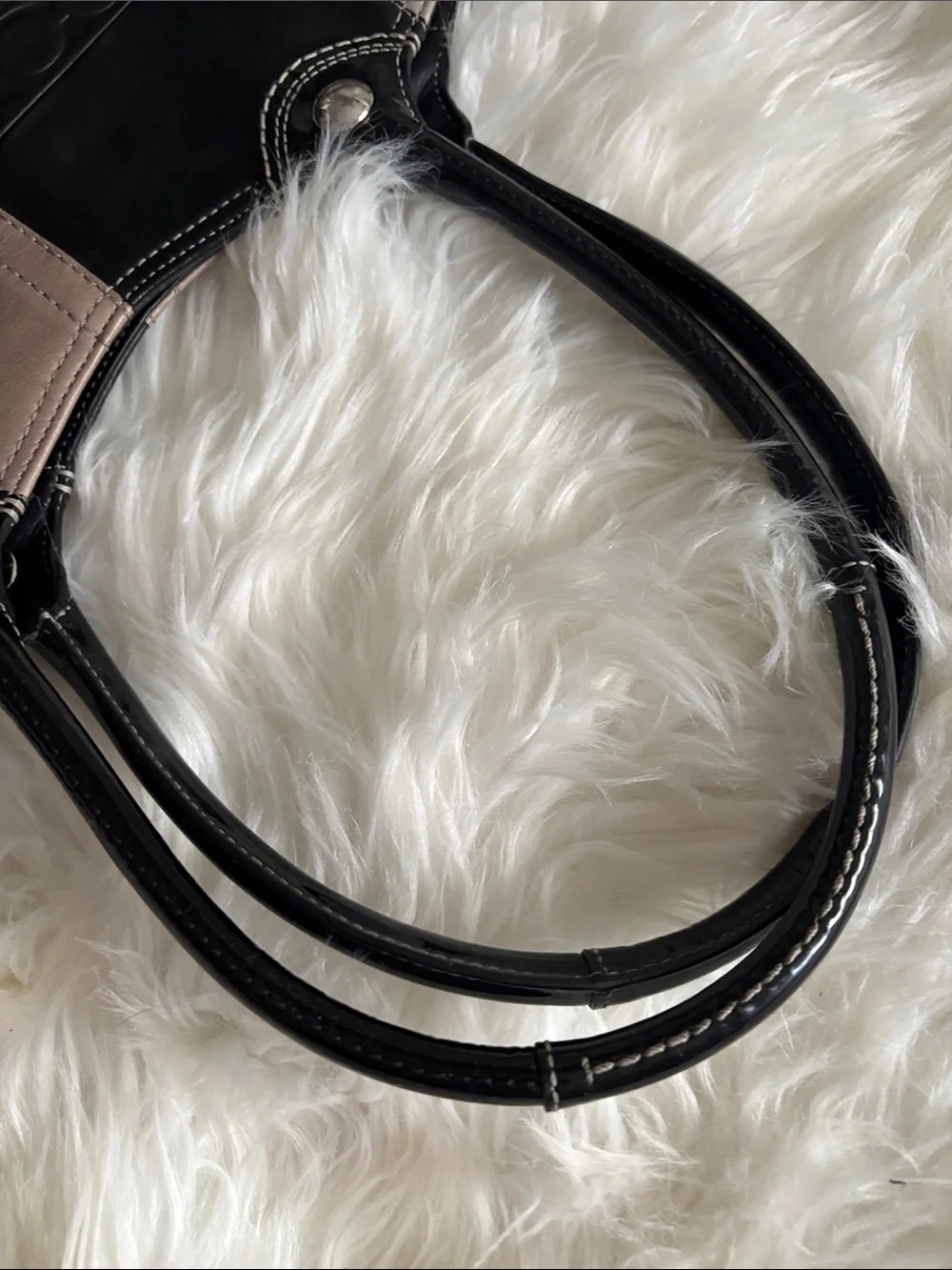 Coach Patchwork Leather & Suede Shoulder Bag